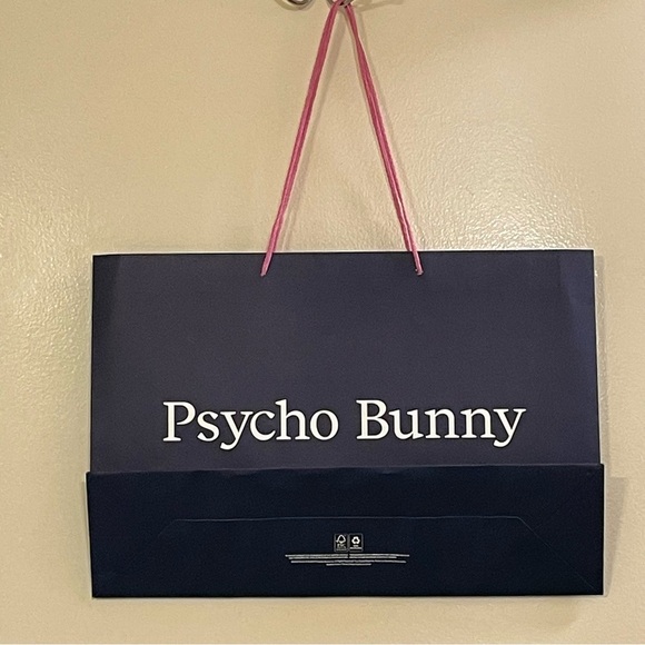 PSYCHO BUNNY Reusable Shopping Gift Bag with Wrapping Paper and Stickers - Picture 3 of 4